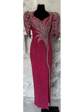 Vintage Alyce Design Women’s Dress Sequins Embroidered Evening Gown
